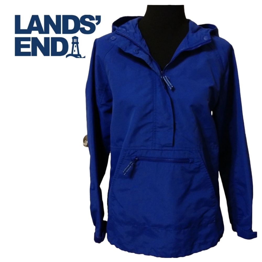 Lands' End Hooded Pullover Windbreaker EUC